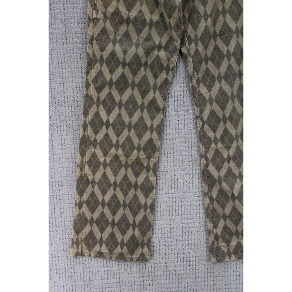 Alberto Golf Pants Mens Size 52 Brown Pro Cord Check Diamond Pattern Flat Front - Picture 5 of 11